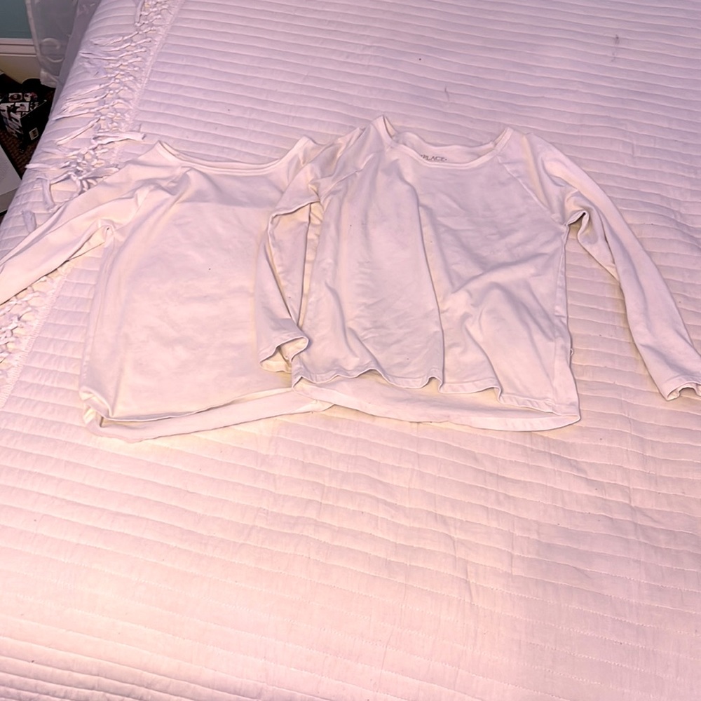 2 White Long Sleeve Shirts